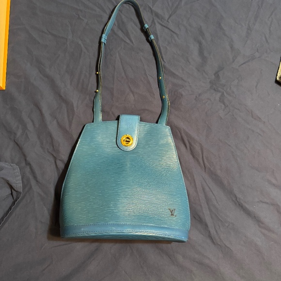 Blue Louis Vuitton Epi Cluny - Picture 1 of 14
